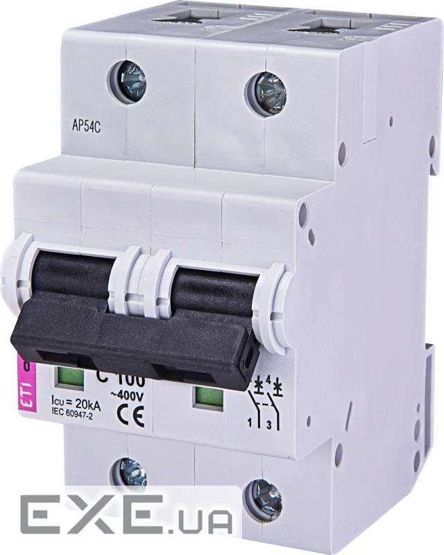 Автоматичний вимикач ETI ETIMAT 10 2р C 100А (15 kA) (2133732)