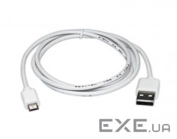 Дата кабель USB 2.0 AM to Micro 5P 0.6m Pro white REAL-EL (EL123500022)