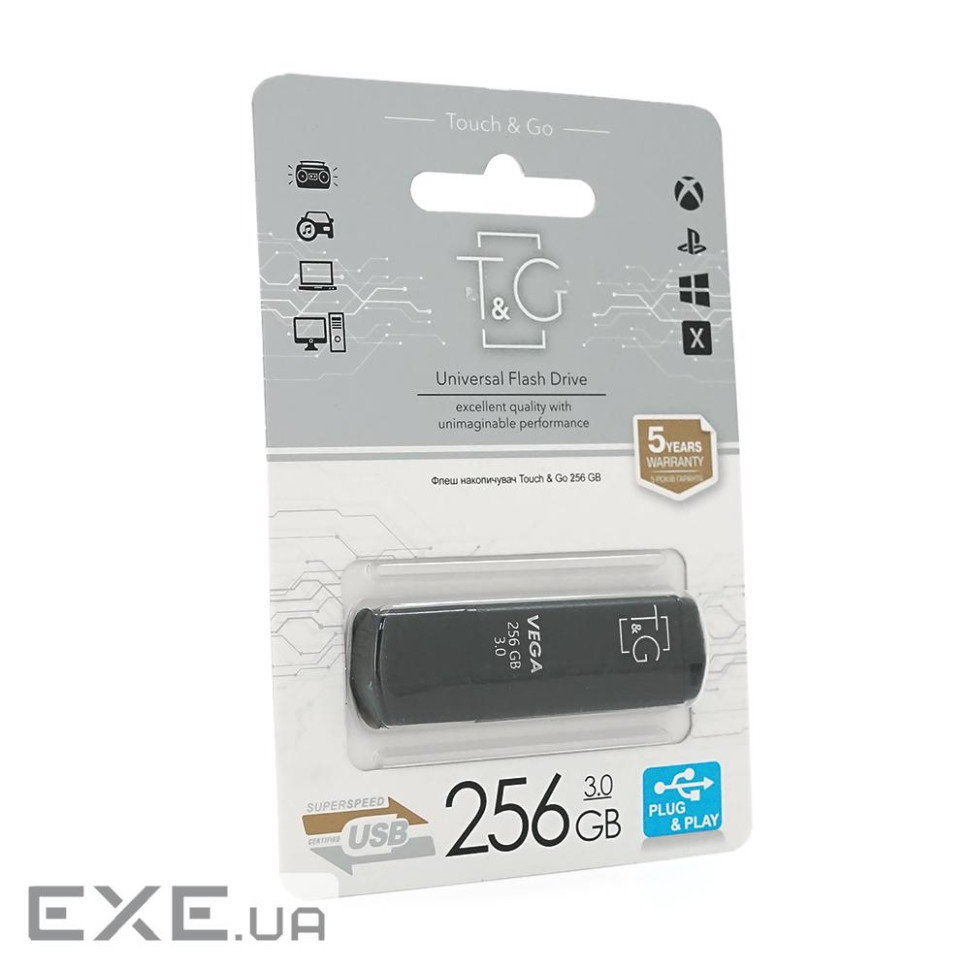 Флеш-накопичувач T&G 121 Vega, USB 3.0, 256GB, Metal, Blister (T&G 121 (T&G (T&G 121 Vega / 256)