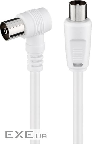 Кабель антенний-подовжувач RF:Coaxial M/F 5.0m,75 Ohm Fx90ё D=5.0mm 2xShielded,білий (75.01.1714-1) (75.01.1714-1)