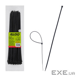 Стяжка Alloid 2.5х250мм, пластик, 100шт./уп., чорний (PC-25250 B)