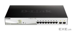 DGS-1210-10MP/F3A Комутатор (Smart L2 Switch 8х1000Base-T PoE, 2х 1000Base-X SFP, PoE Budget 130W