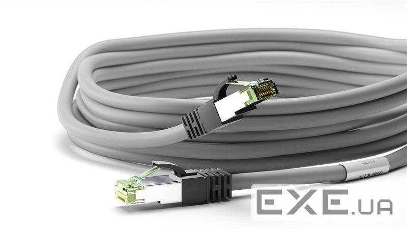 Патч-корд екранований RJ45 SFTP8.1 1.0m,patch AWG24 D=8.2mm LSOH Gold Cu,сірий (75.05.5136-10) (75.05.5136-10)