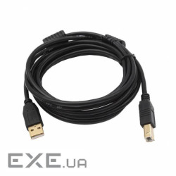 Кабель USB 2.0 AM / BM, 1.0m, 1 ферит, чорний, Пакет Q500 (YT-AM/BM-1.0B)
