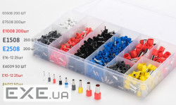 Набір клем / наконечників 1200шт (E0508w-200, E7508g-200, E1008r-200, E1508bl-250, E2508b (YT-39498) (E0508w-200, E7508g