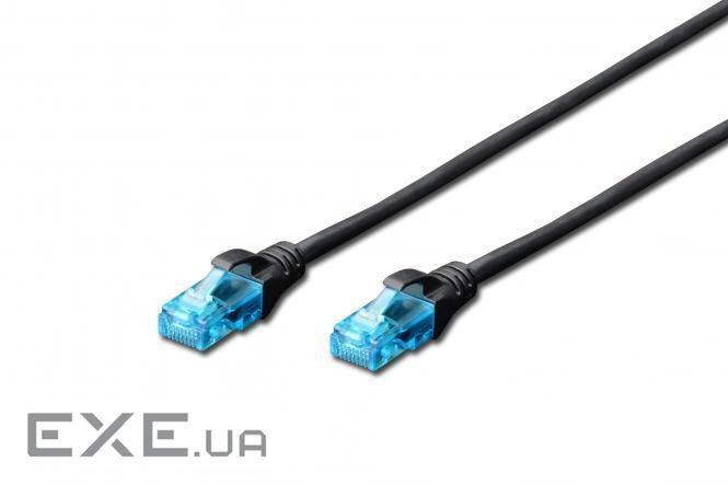 Патч-корд 2E CAT 5e, UTP, 0.50м, 26AWG, RJ45, 7/0.16, Cu, LSZH, чорний (2E-PC5ECU-0.50LSZH-BL)