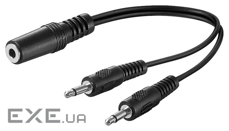 Перехідник Goobay аудіо Jack 3.5mm 3pin 1x2 F/M (Splitter) 0.2m Stereo-Mono V-form AUX (75.05.0472-1