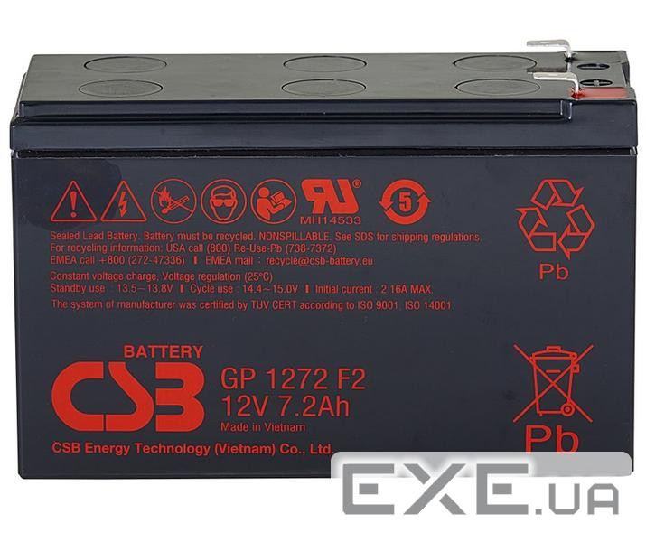Батарея для джерела безперебійного живлення CSB BATTERY 12V 7,2 AH GP1272