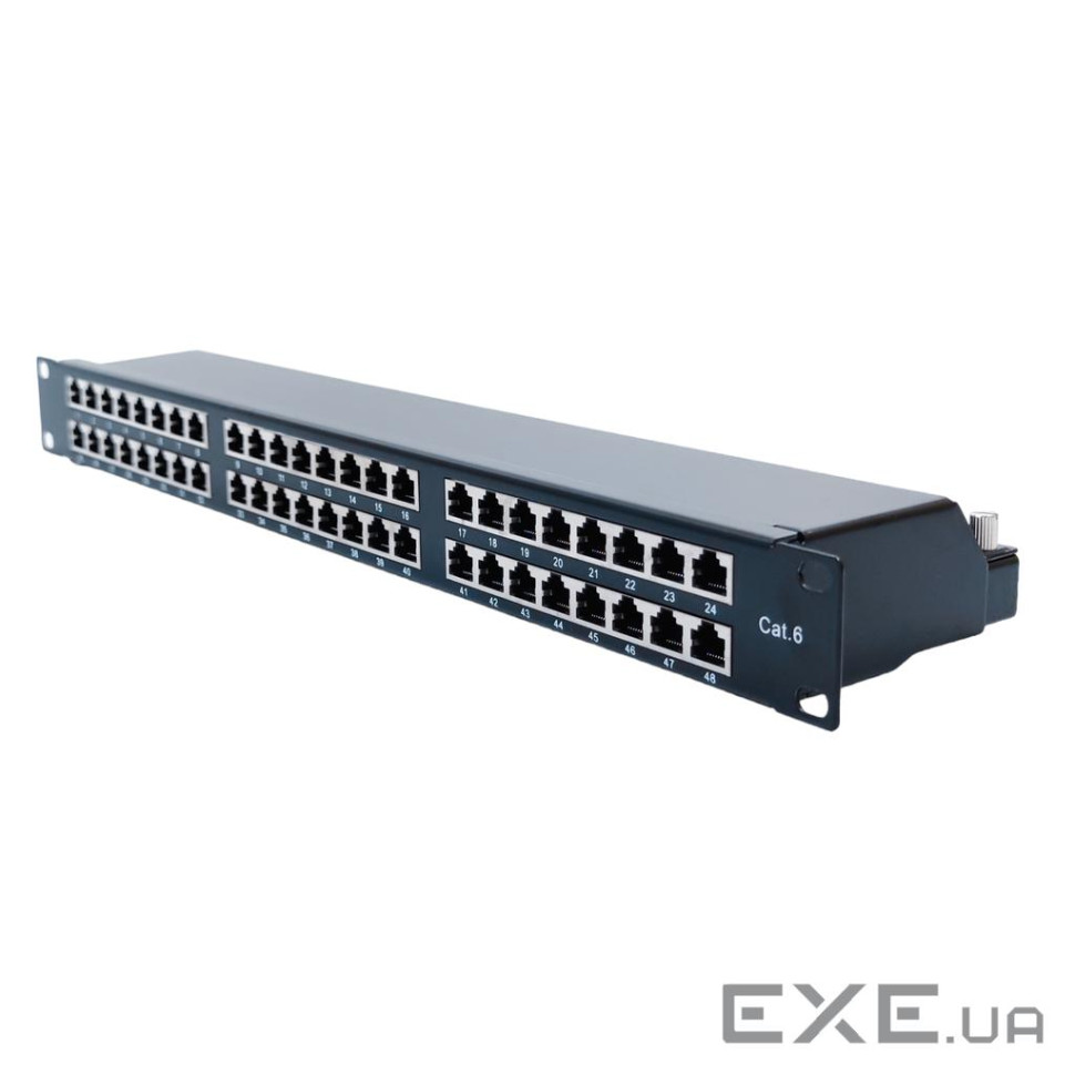Патч-панель 19 1U STP 48xRJ-45 Dual IDC type, кат . 6, Kingda (KD-PP67-STP-C6-48P)