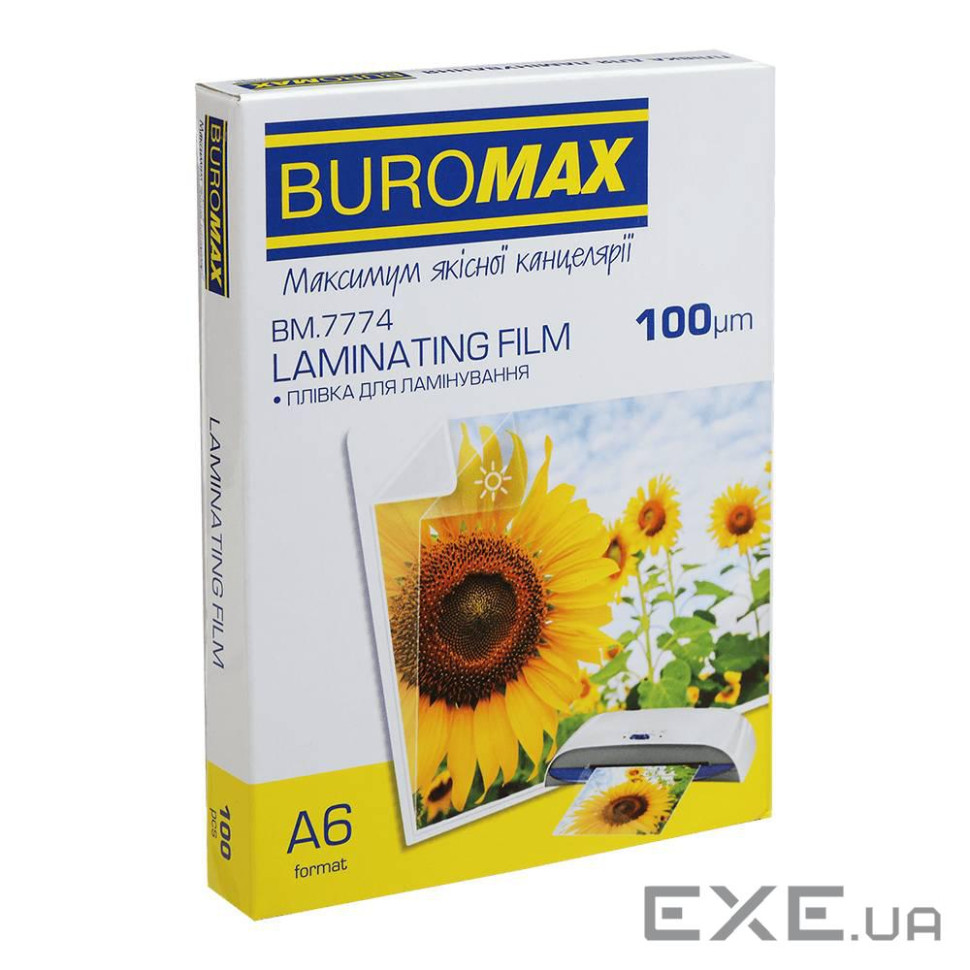Пленка для ламинирования Buromax (BM.7774) глянцевая, А6, 100мк, 100 шт