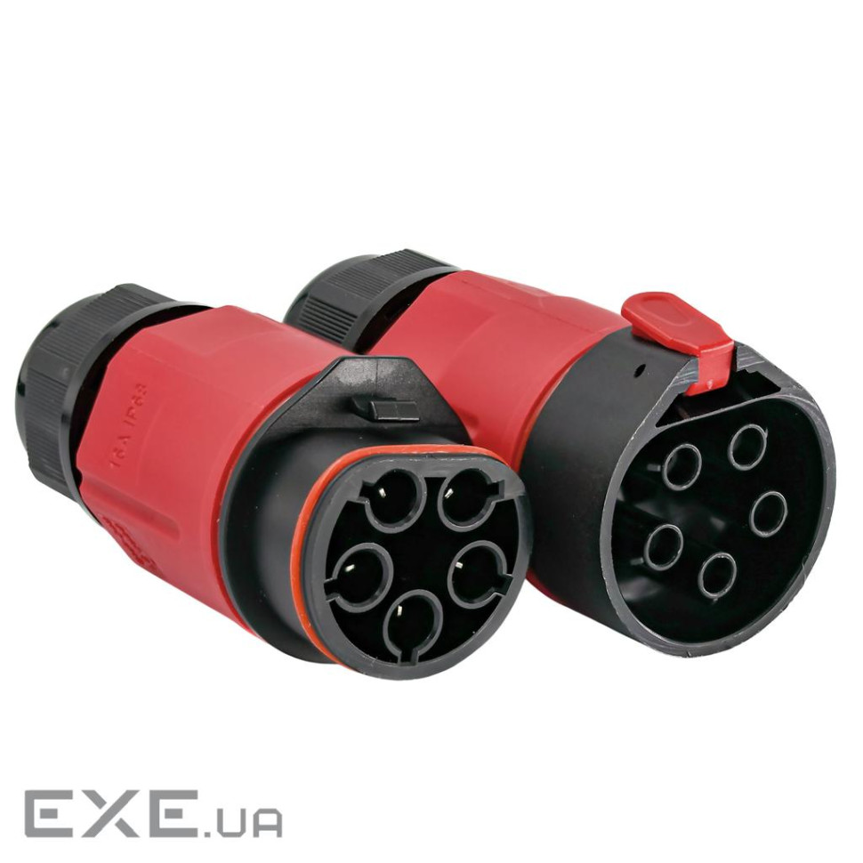 З"єднувач електричного кабелю, I-тип, 16A, 5P, 0.5-1.5/2.5 мм&sup2,, IP68, Red (CNP295-C5)