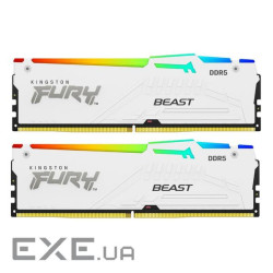 Модуль пам'яті KINGSTON FURY Beast RGB EXPO White DDR5 6400MHz 64GB Kit 2x32GB (KF564C32BWEAK2-64)