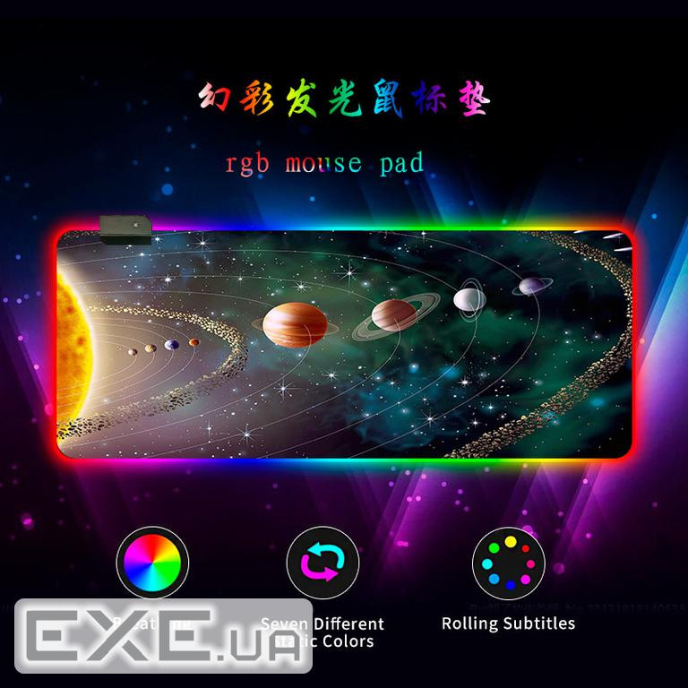 Килимок 300*800 для миші "Solar system in star dust" тканинний з боковою (RGB383E) (RGB383E)