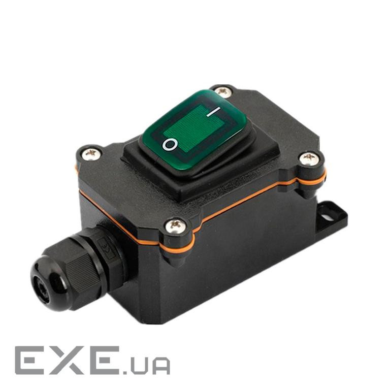 Вимикач зовнішнього монтажу, зелена кнопка з підсвічуванням, IP65, AC: 110-250V, 20 (YT-OMS220 / RL) , IP65, AC: 110-250