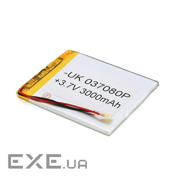 Літій-полімерний акумулятор 3*70*80mm (Li-ion 3.7В 3000мА&middot,год) (307080) ) (307080)