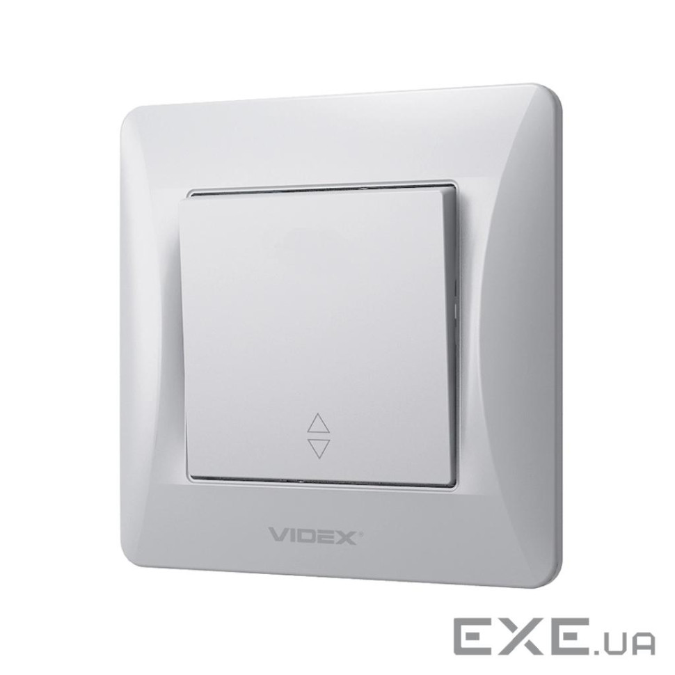 Переключатель Videx BINERA 1кл проходной серебряный шёл (VF-BNSW1P-SS)