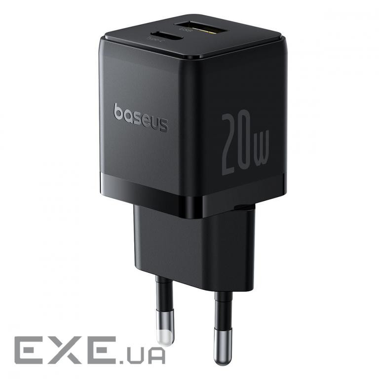 Зарядний пристрій Baseus Palm Fast Charger C+U 20W black (P10111608113-00)