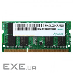 Модуль пам'яті для ноутбука SoDIMM DDR3 8GB 1600 MHz Apacer (AS08GFA60CATBGJ)