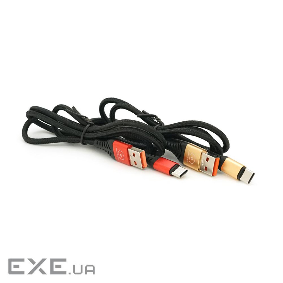 Кабель WUW X140, Type-C-USB, 2.4A, Black, довжина 1м, 2шт в упаковці, ціна за упаковку, (WUW X140TC)