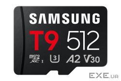 Карта пам"яті SAMSUNG MICRO SDXC T9 512GB, U3, V30, A2 до 200 Мб/с (MB-MH512T/WW)