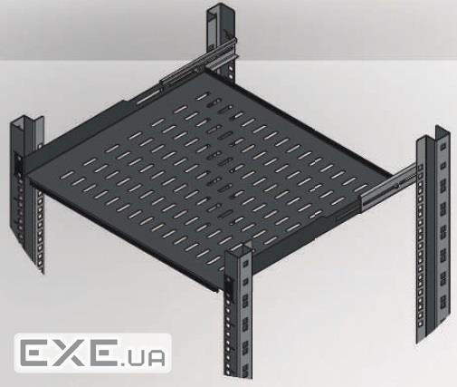 Полка 19" 1U глиб. 350-440мм, RAL 9005 Mirsan (MR.HRM1U35.01)