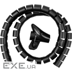 Кабельний органайзер HiSmart 30 мм, чорний (HS083243)