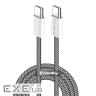 Дата кабель USB-C to USB-C 2.0m (braided cotton) (PD Fast Charging 60W) 3.0А black ColorWay (CW-CBPDCC068-BK)