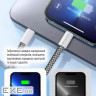 Дата кабель USB-C to USB-C 2.0m (braided cotton) (PD Fast Charging 60W) 3.0А black ColorWay (CW-CBPDCC068-BK)