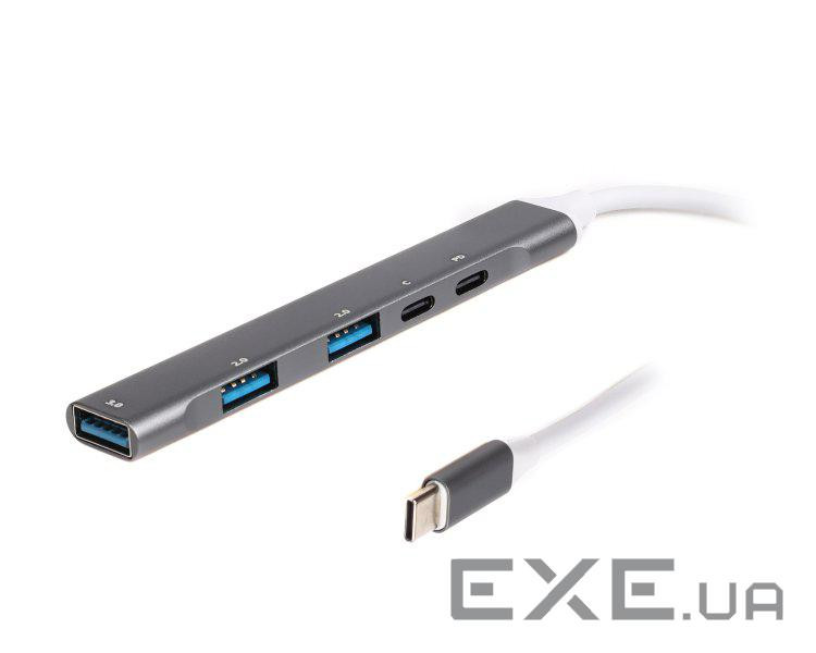 Хаб USB 3.0 Maxxter HU3C-4P1PD-01