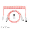 Дата кабель USB-C + USB A to USB-C 1.36m Coiled Aviator pink Keychron (CAB15_KEYCHR (CAB15 KEYCHRON)