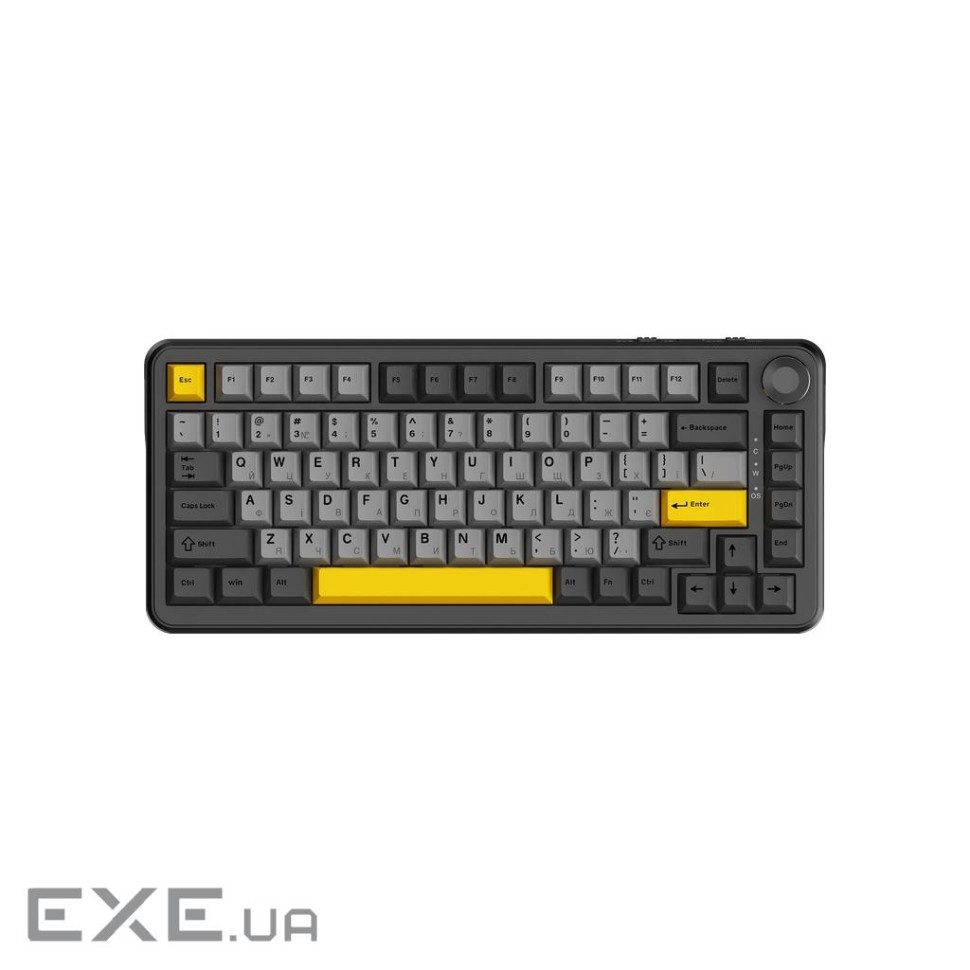 Ігрова механічна клавіатура AK820 MAX Magnetic switches-Black-Gray-Yellow-RGB (AK820MAX-WM-BGY)