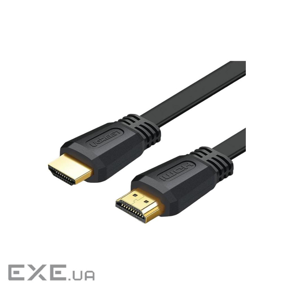 Кабель UGREEN ED015 Flat Cable HDMI v2.0 2м Black (70159) (UGR-70159)