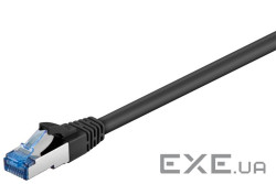 Патч-корд екранований RJ45 SFTP6a 0.5m, patch AWG27 D=6.0mm LSOH Gold Cu,чорний (75.09.3664-10)