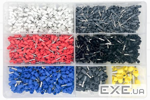 Набір клем / наконечників 2000 / 24шт (E0508w-550 E2508b-250,E1008r-350,E1508bl-300,E4009 (YT-39499) (E0508w-550 E2508b-