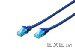 Патч-корд 2E CAT 5e, UTP, 0.50м, 26AWG, RJ45, 7/0.16, Cu, LSZH, синій (2E-PC5ECU-0.50LSZH-BLU) (2E-PC5ECU-0.50LSZH-BLU)