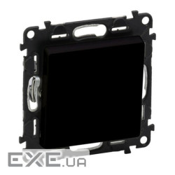 Вимикач 1-клавішний Legrand Valena Life, 10AX, 250V, автоматичні клеми, матовий чорний (756301)