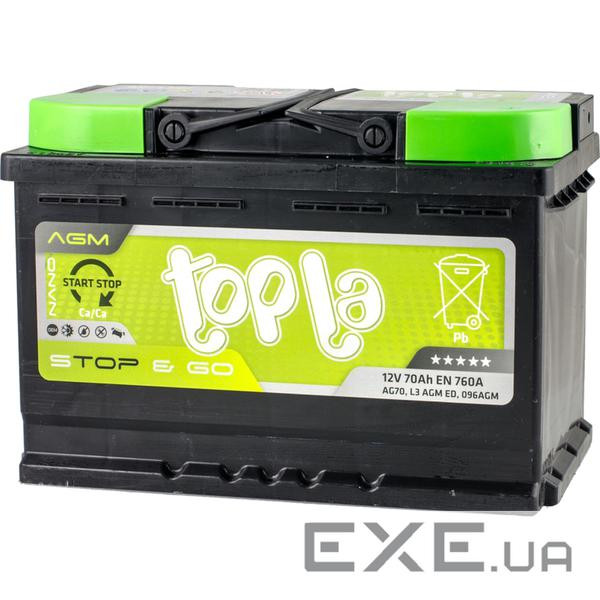 Акумулятор автомобільний Topla 70 Ah/12V AGM Euro (114 070)