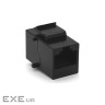 Прохідний адаптер у рамку cat5e UTP, RJ-45+RJ45, Black (30343) cat5e UTP, RJ-45+RJ45, Black (30343)