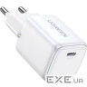 Зарядний пристрій UGREEN CD318 Nexode Mini GaN 20W 1xUSB-C, PD3.0, QC4.0 Wall Charger (CD318 Whit)
