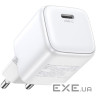 Зарядний пристрій UGREEN CD318 Nexode Mini GaN 20W 1xUSB-C, PD3.0, QC4.0 Wall Charger (CD318 Whit)