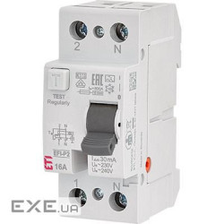 Реле диференційне ETI (ПЗВ) 2р EFI6-P2 25/0,03 тип AC (6kA) (2061251) AC (6kA) (2061251)