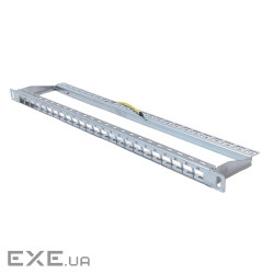 Патч-панель 19" під 24 модулі Keystone, 0.5U, із заднім організатором (KD-PP90-STP-BK-24P-0.5U) (KD-PP90-STP-BK-24P-0.5U