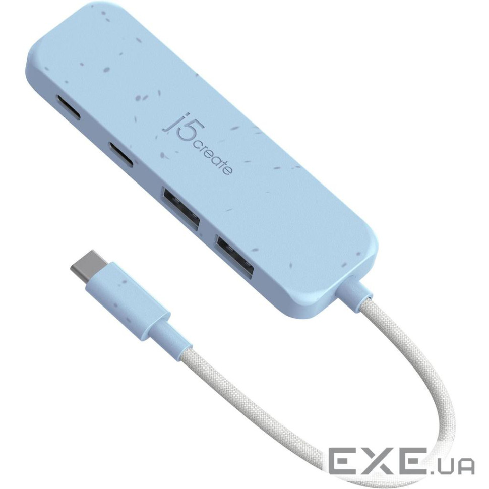 Хаб J5create JCH342EC-N USB-C на 2 USB-A/2 USB-C, блакитний