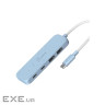 Концентратор J5create USB-C to 2xUSB-A + 2xUSB-C 3.2 10Gbps cyan (JCH342EC-N)