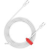 Дата кабель USB-C to USB-C 2.0m CC100AB 100W Braided White Canyon (CND-CC100AB20W)