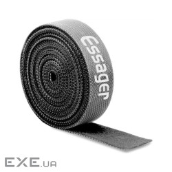 Набір для кріплення стрічка-липучка Cable Organizer 1m Black Essager (EXD-LX01)