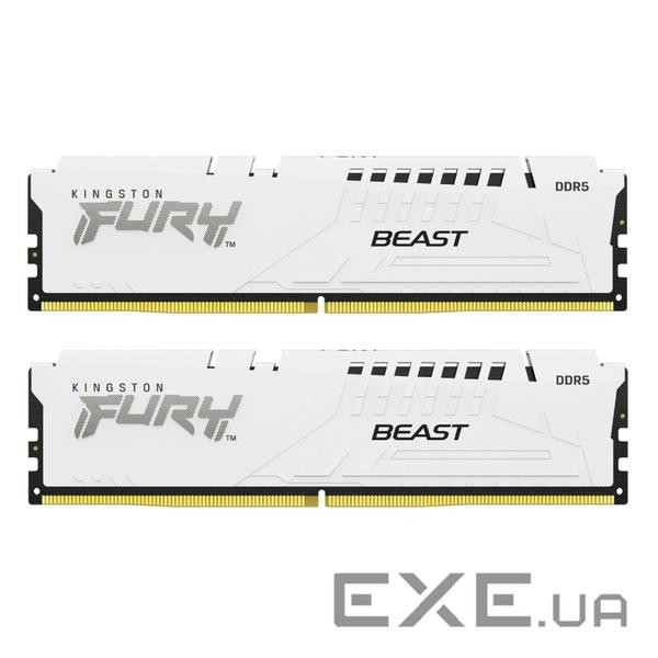 Модуль пам'яті KINGSTON FURY Beast EXPO White DDR5 6400MHz 32GB Kit 2x16GB (KF564C32BWEK2-32)