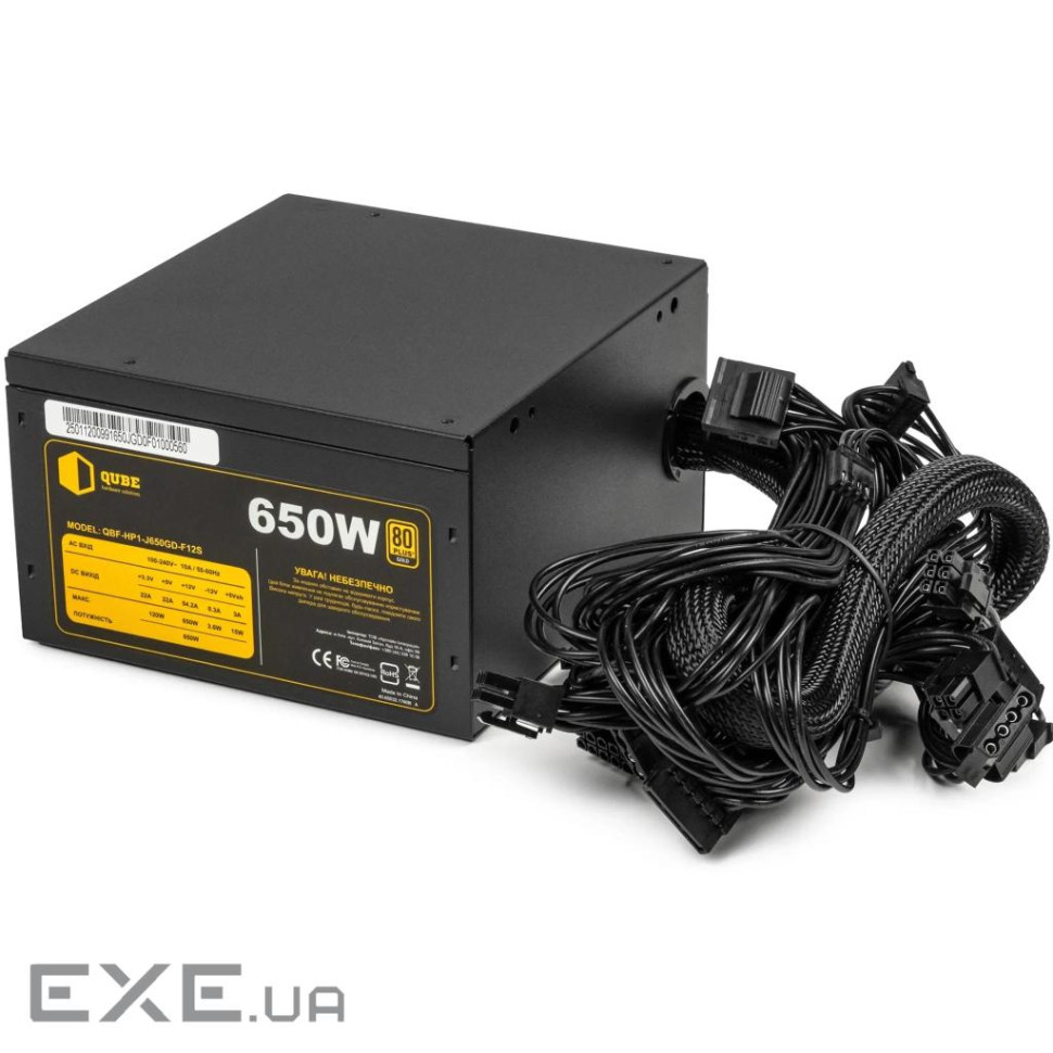 Блок живлення Qube 650W (QBF-HP1-J650GD-F12S)