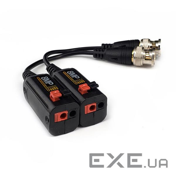 Перехідник відео Terminal block-BNC/75ohm,Video balun балун 1080p/8MP пара,чорний (84.00.7002-1) (84.00.7002-1)