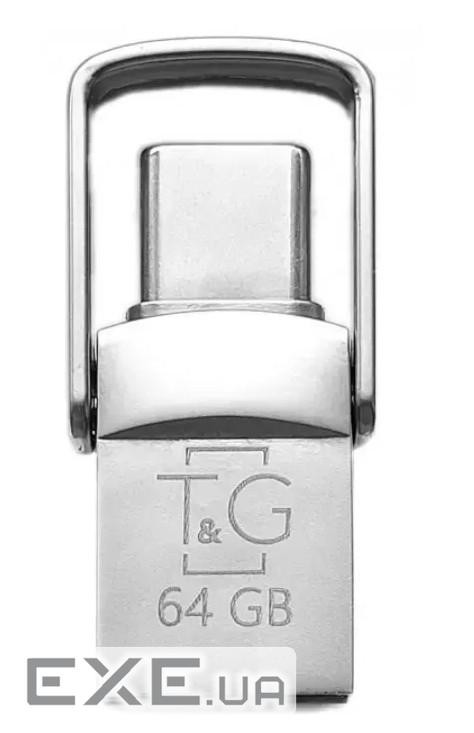 Флеш накопичувач USB 64Gb T&G Metal TG104, Silver, Type-C / USB 2.0 (TG104TC-6 (TG104TC-64G USB 2.0)